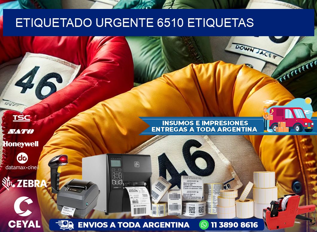 etiquetado urgente 6510 etiquetas