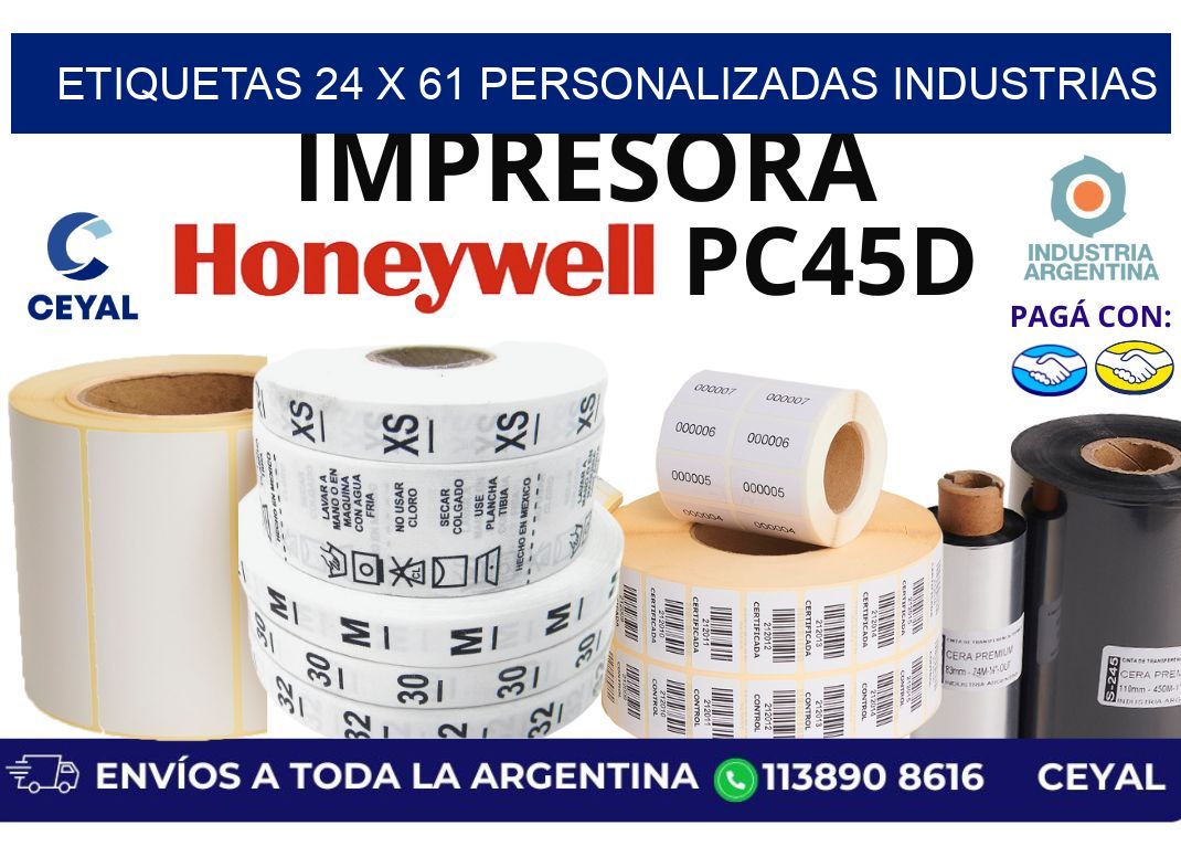 etiquetas 24 x 61 personalizadas industrias