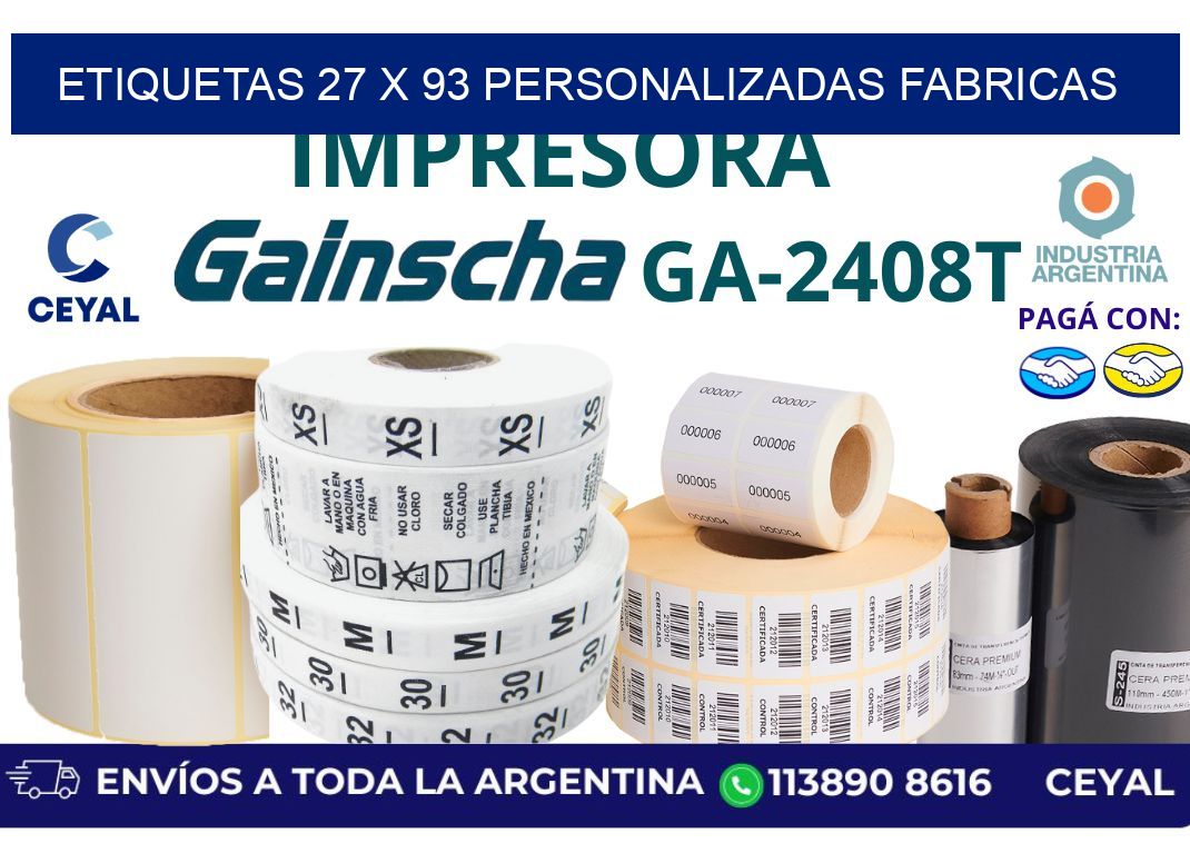 etiquetas 27 x 93 personalizadas fabricas