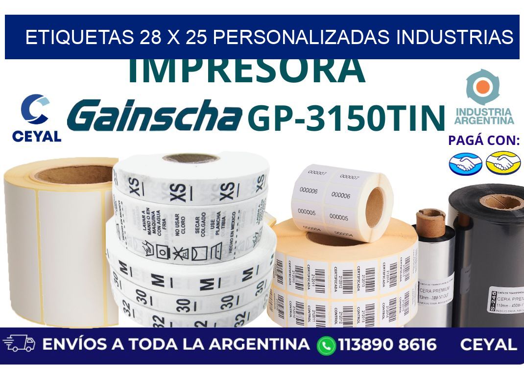 etiquetas 28 x 25 personalizadas industrias