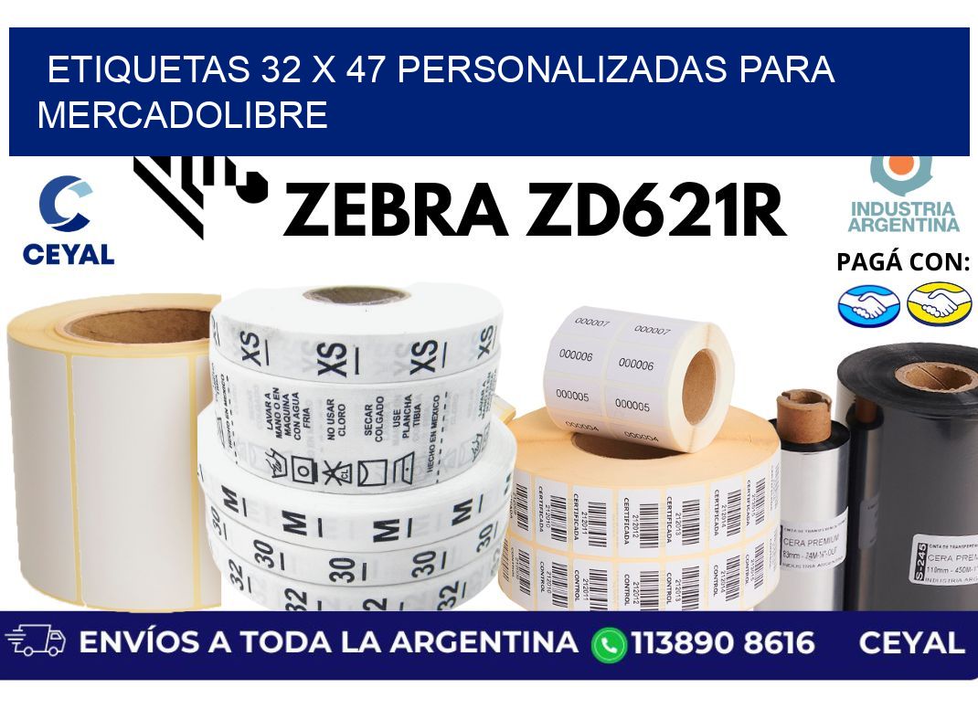 etiquetas 32 x 47 personalizadas para mercadolibre