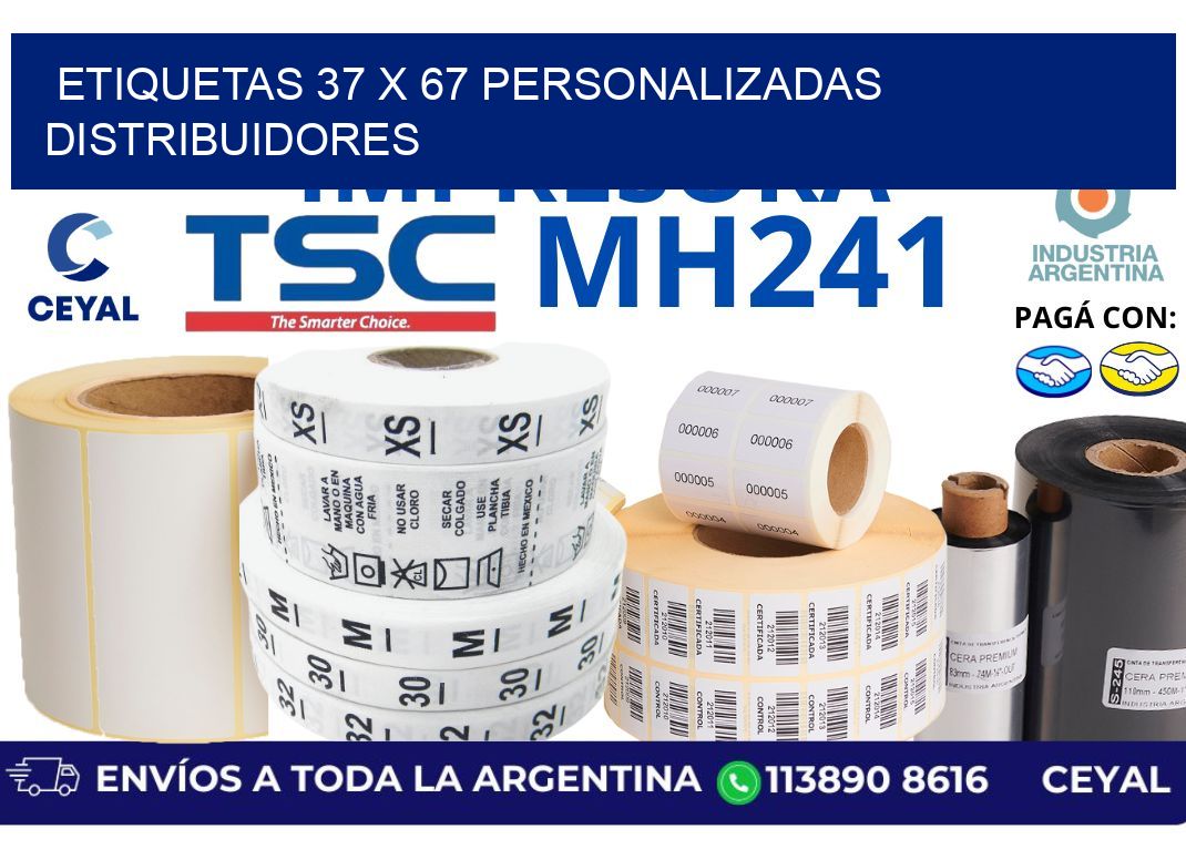 etiquetas 37 x 67 personalizadas distribuidores
