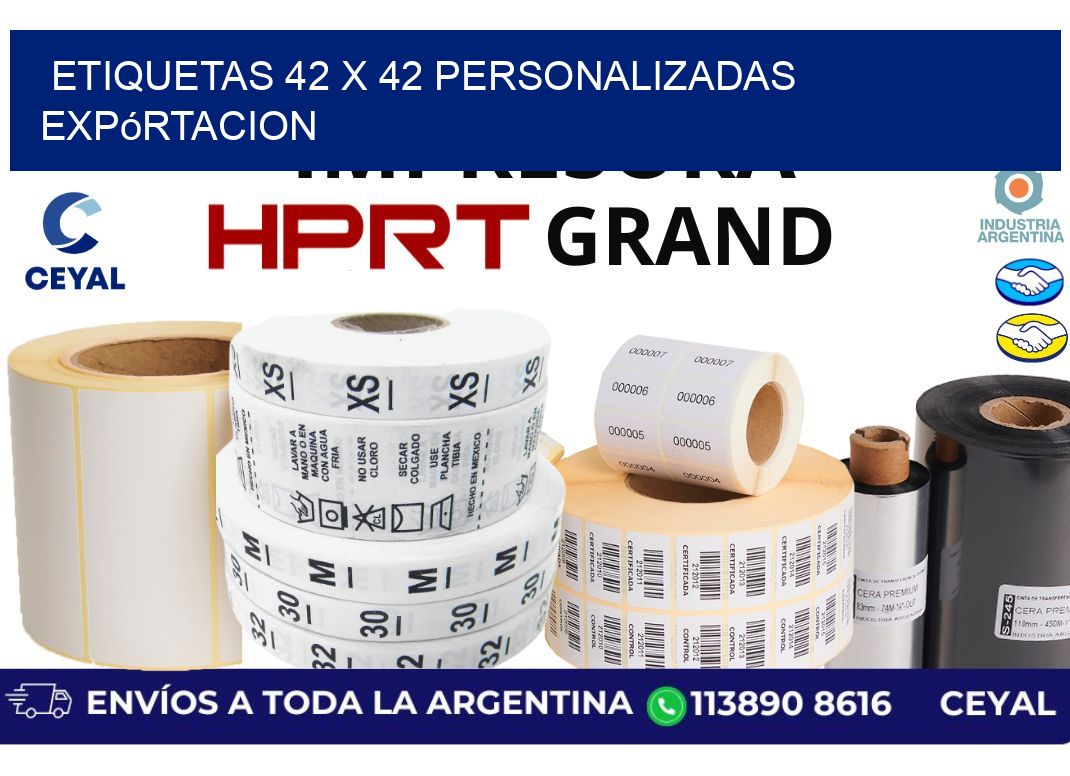 etiquetas 42 x 42 personalizadas expórtacion