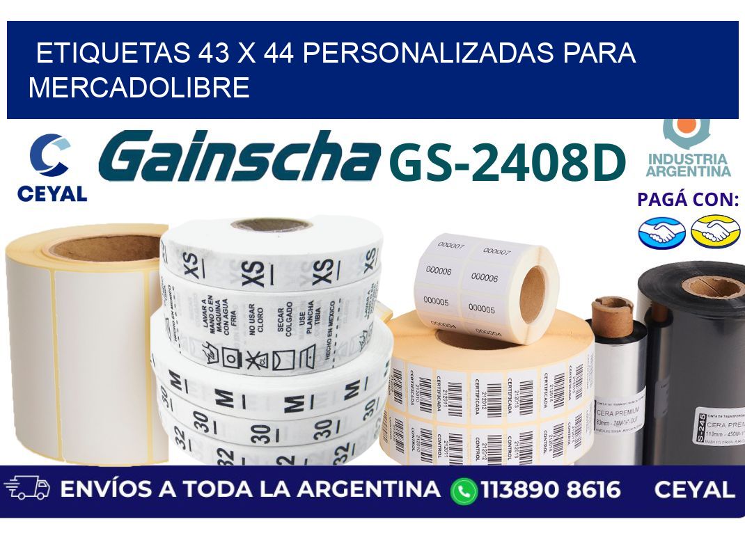 etiquetas 43 x 44 personalizadas para mercadolibre