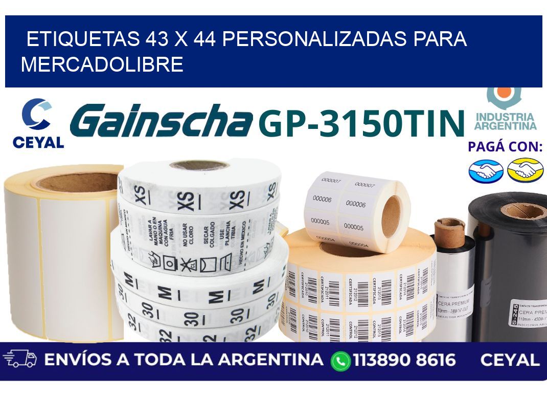 etiquetas 43 x 44 personalizadas para mercadolibre