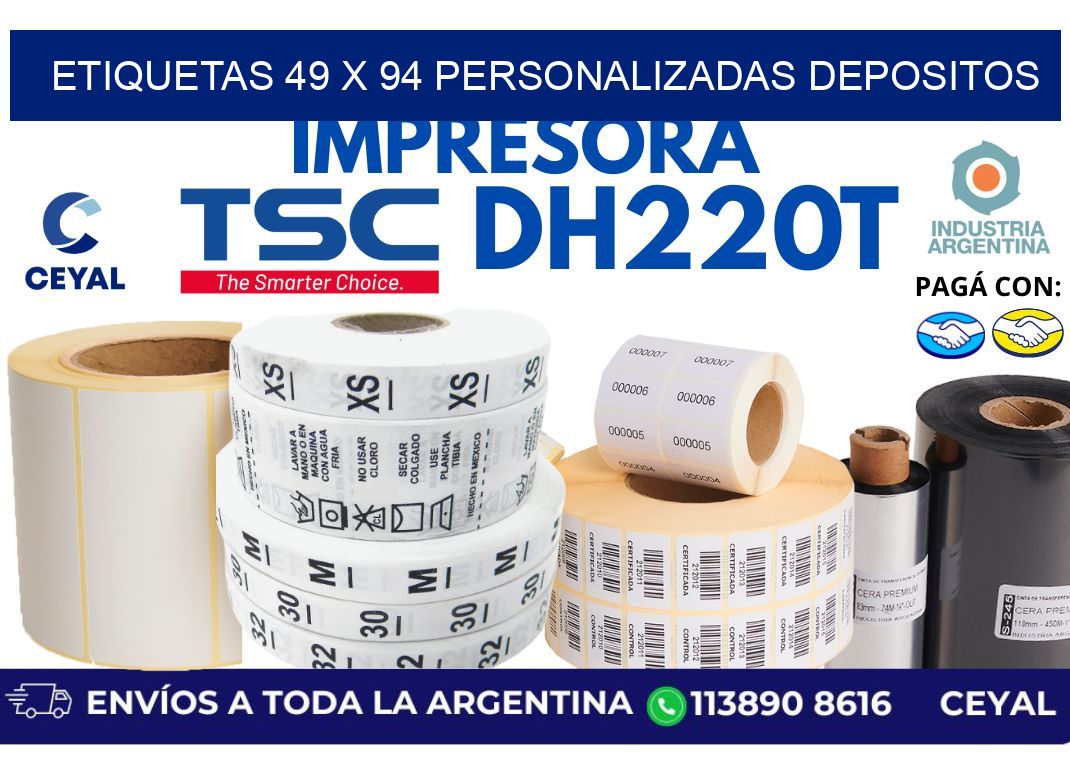 etiquetas 49 x 94 personalizadas depositos