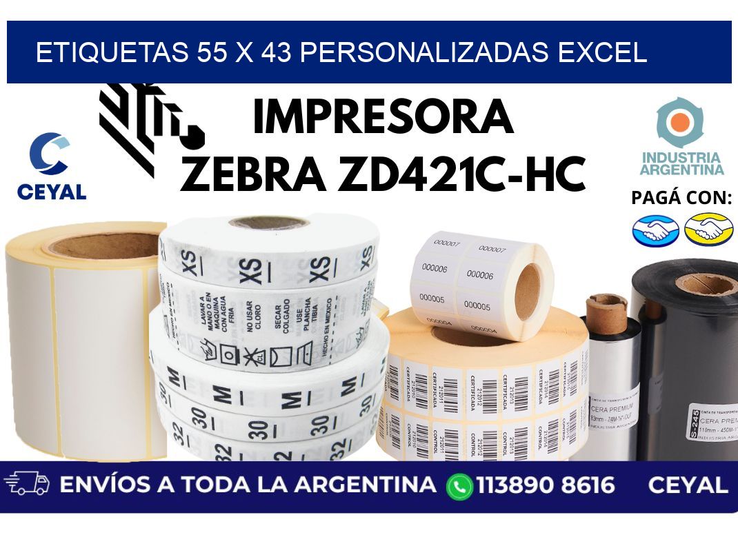 etiquetas 55 x 43 personalizadas excel