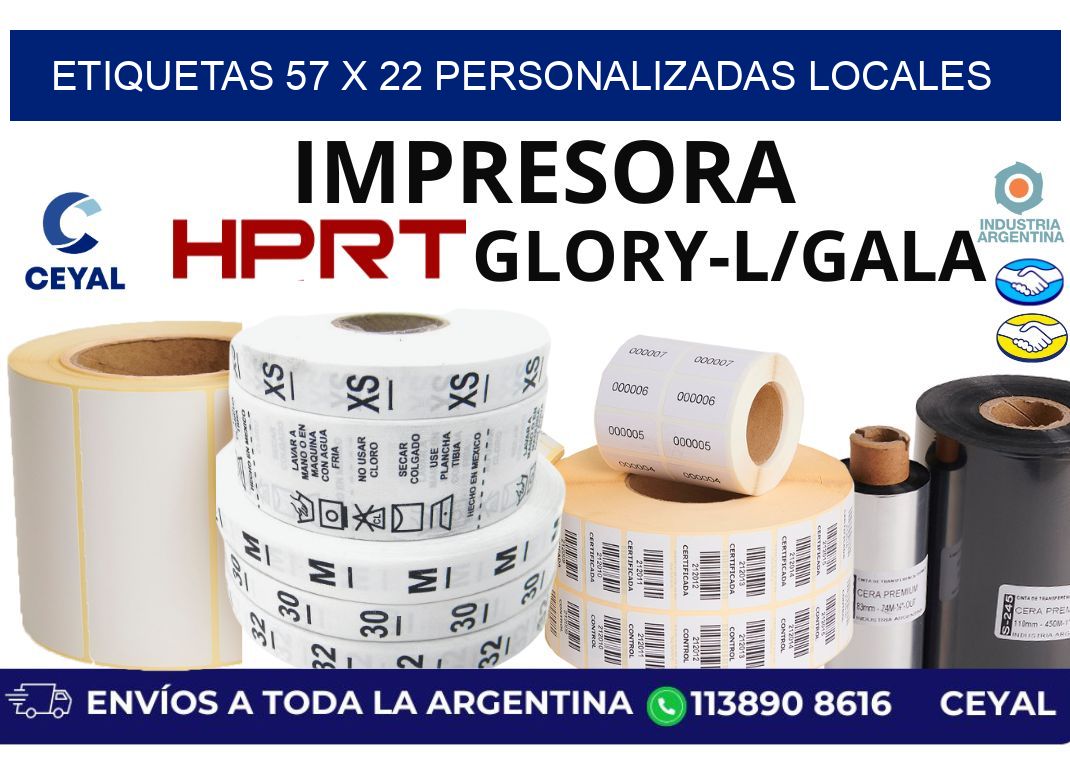 etiquetas 57 x 22 personalizadas locales