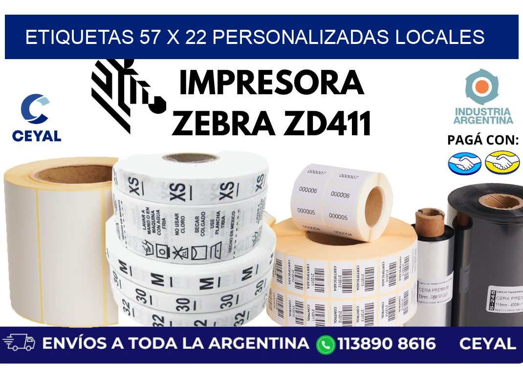 etiquetas 57 x 22 personalizadas locales