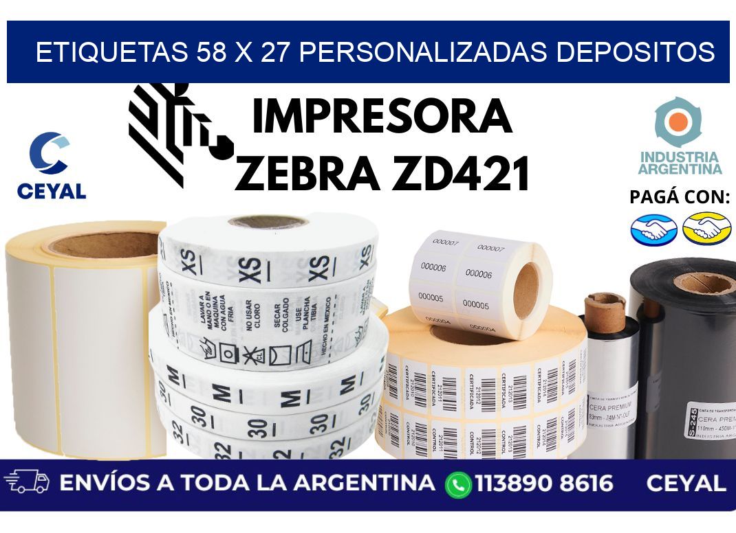 etiquetas 58 x 27 personalizadas depositos