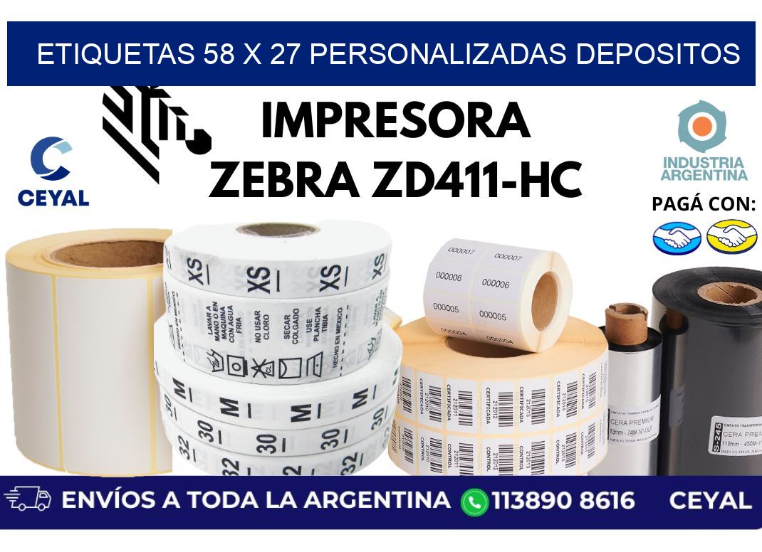 etiquetas 58 x 27 personalizadas depositos