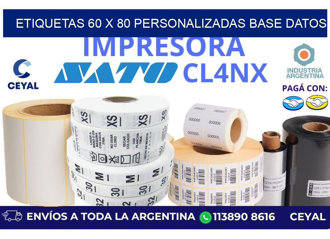 etiquetas 60 x 80 personalizadas base datos