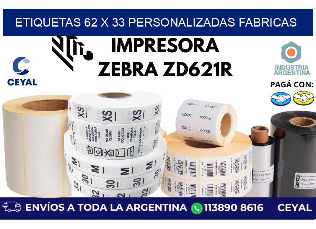 etiquetas 62 x 33 personalizadas fabricas