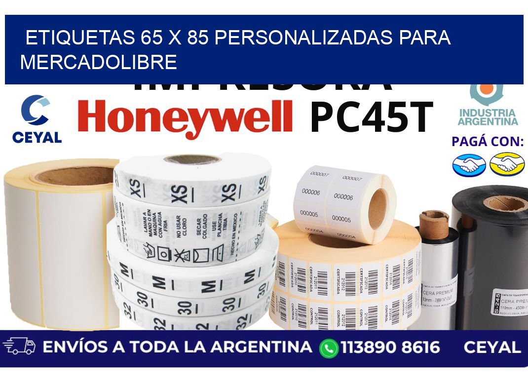 etiquetas 65 x 85 personalizadas para mercadolibre