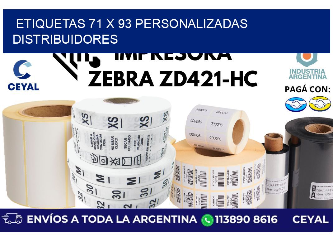 etiquetas 71 x 93 personalizadas distribuidores