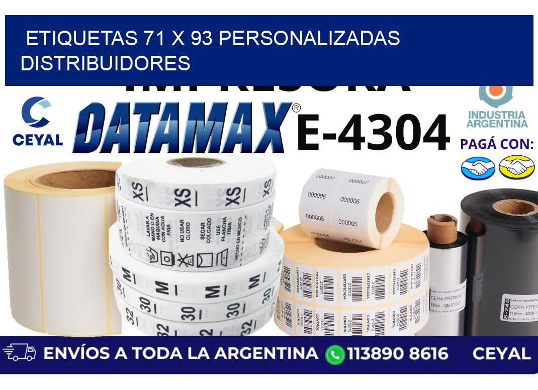 etiquetas 71 x 93 personalizadas distribuidores