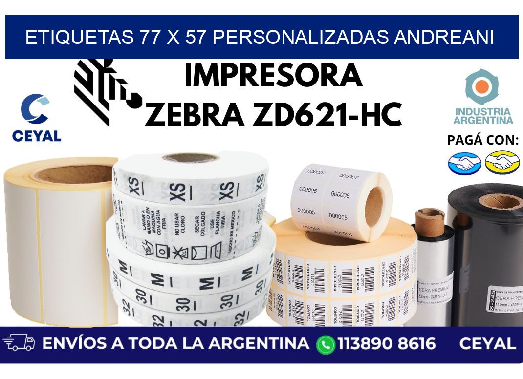 etiquetas 77 x 57 personalizadas andreani