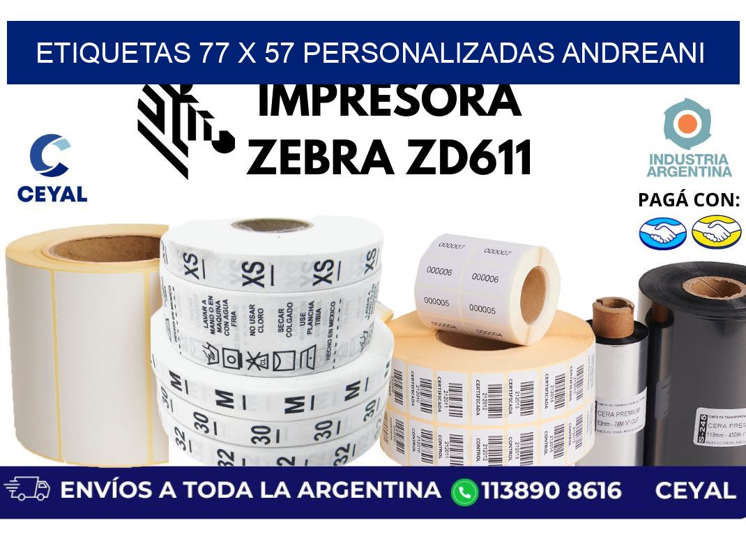 etiquetas 77 x 57 personalizadas andreani