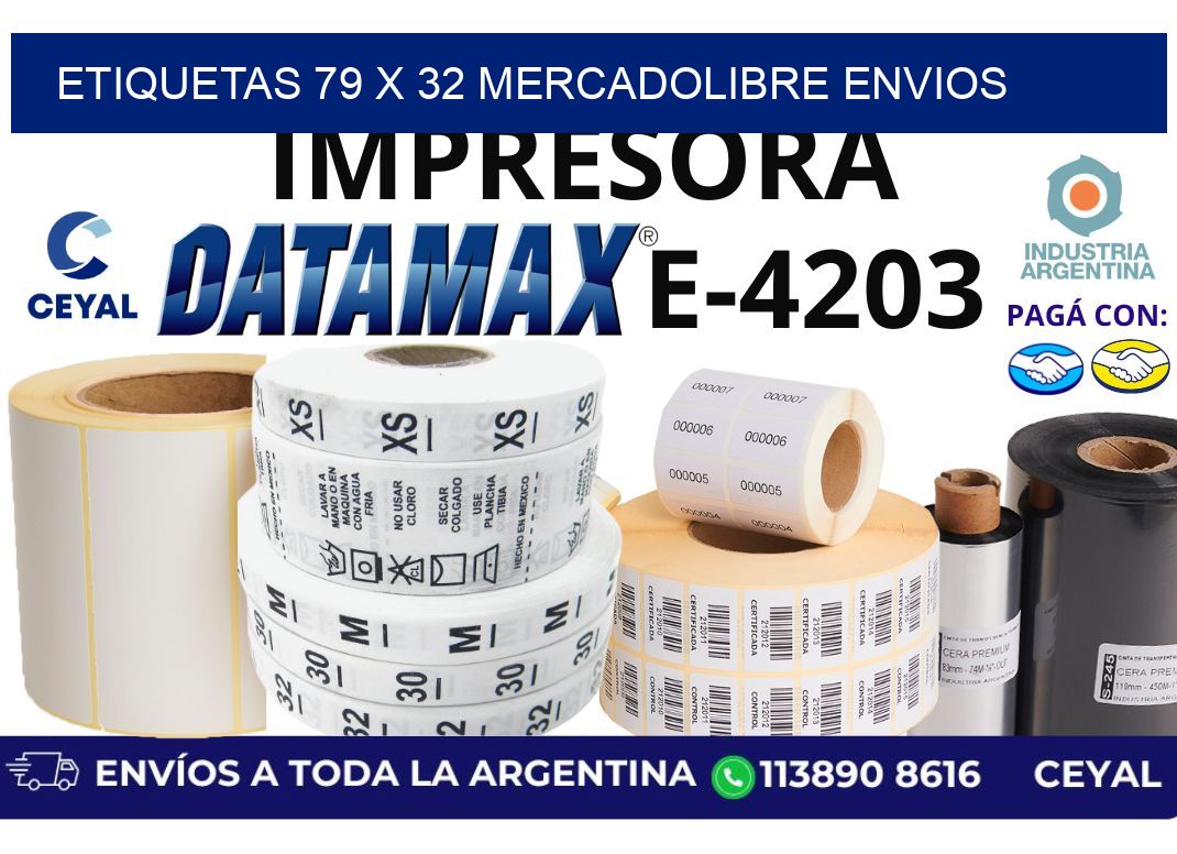 etiquetas 79 x 32 mercadolibre envios