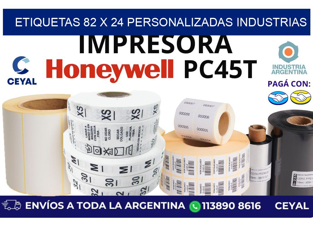 etiquetas 82 x 24 personalizadas industrias