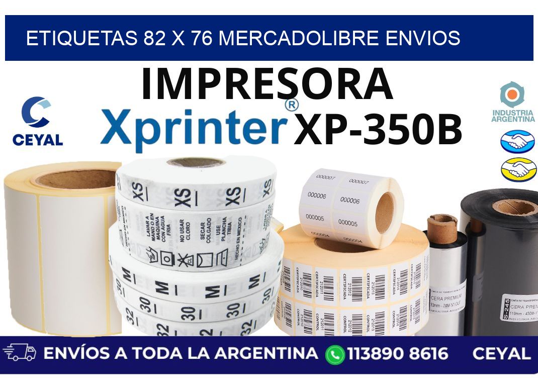 etiquetas 82 x 76 mercadolibre envios
