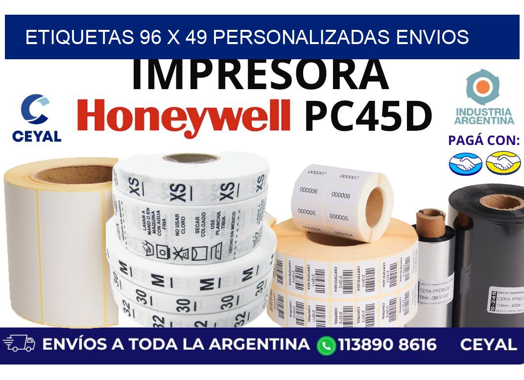 etiquetas 96 x 49 personalizadas envios