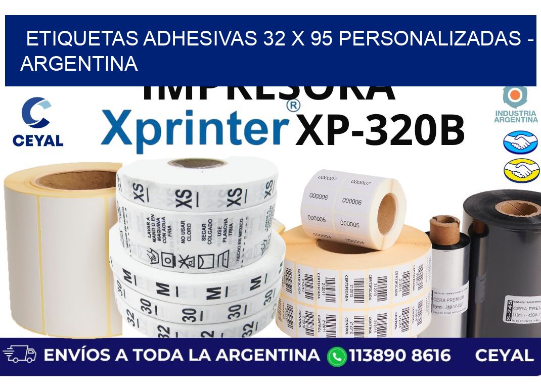 etiquetas adhesivas 32 x 95 personalizadas - Argentina