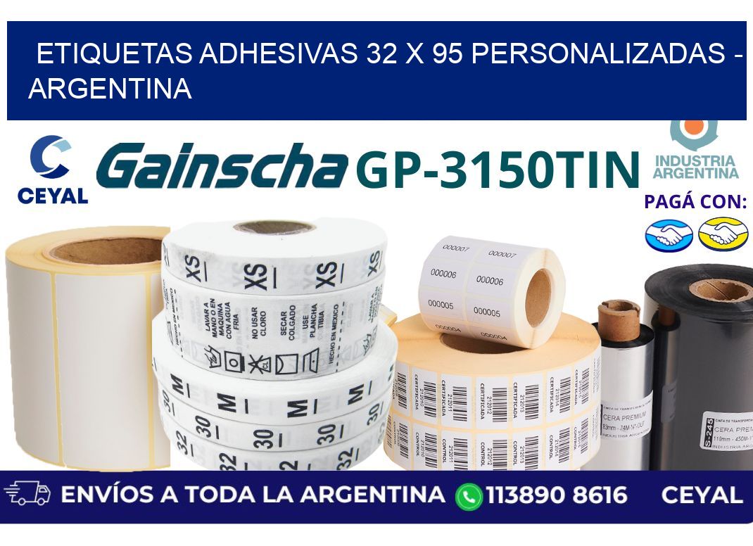 etiquetas adhesivas 32 x 95 personalizadas - Argentina