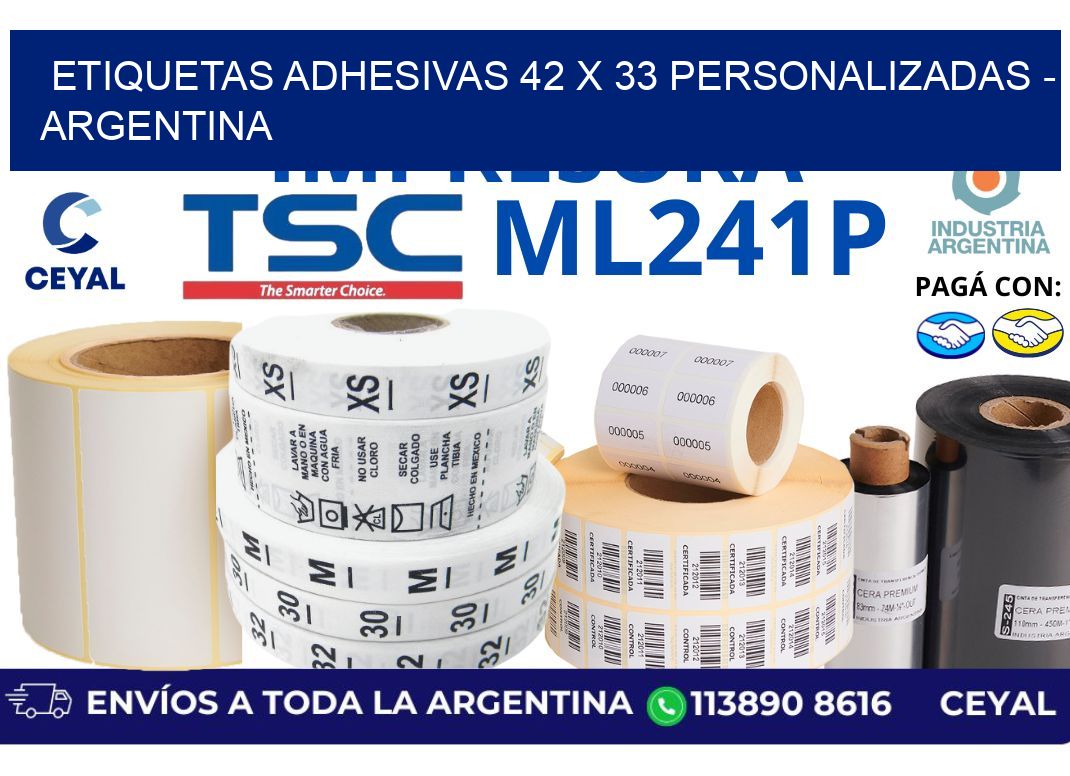 etiquetas adhesivas 42 x 33 personalizadas - Argentina