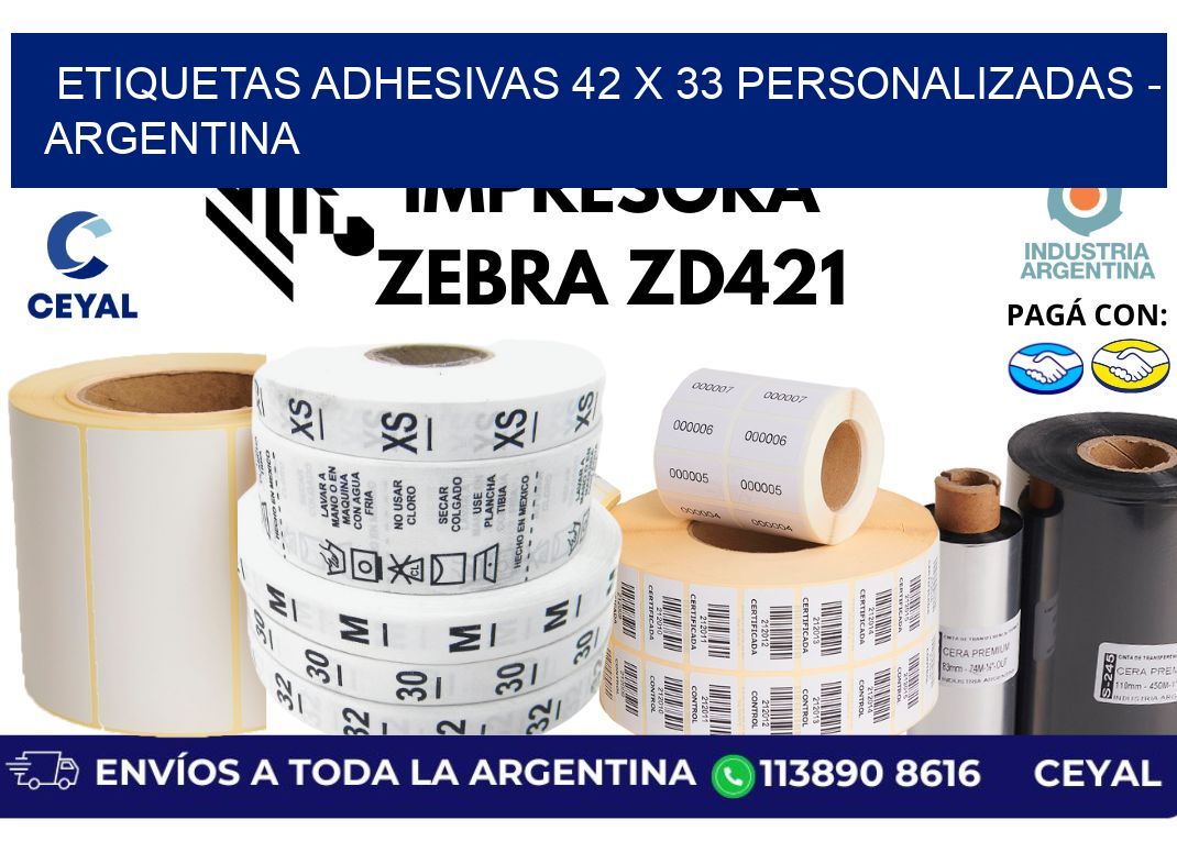 etiquetas adhesivas 42 x 33 personalizadas – Argentina