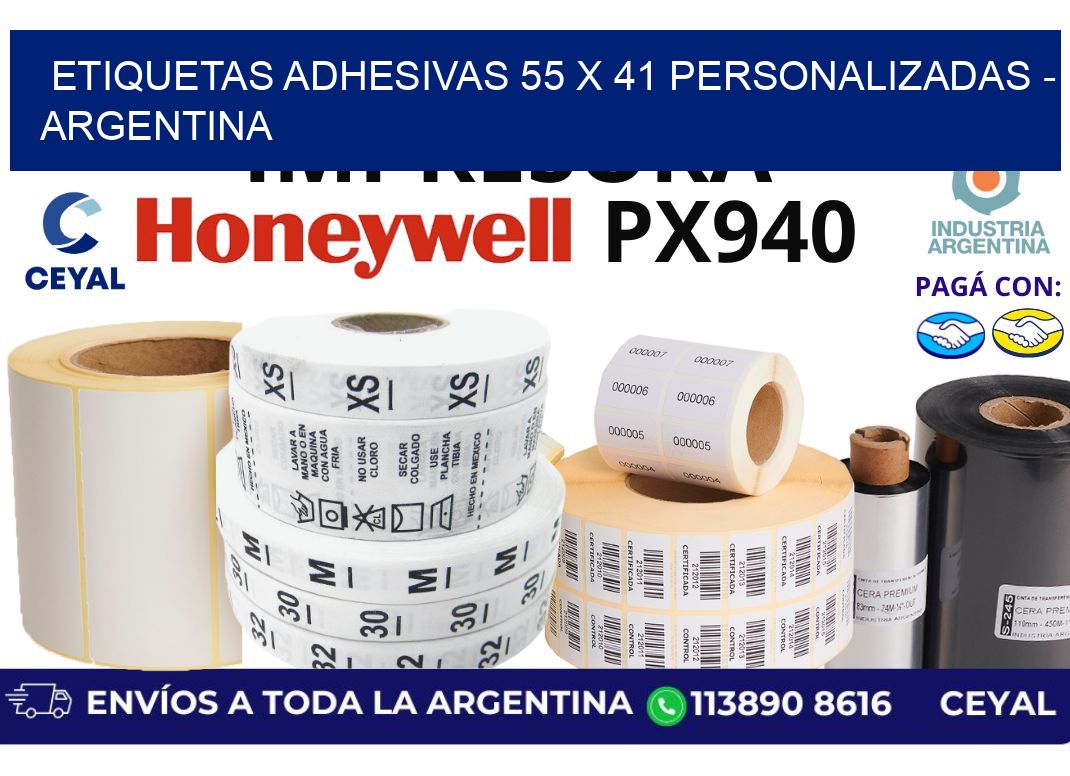 etiquetas adhesivas 55 x 41 personalizadas - Argentina