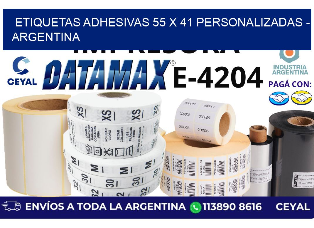 etiquetas adhesivas 55 x 41 personalizadas - Argentina