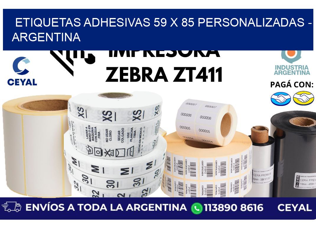 etiquetas adhesivas 59 x 85 personalizadas - Argentina