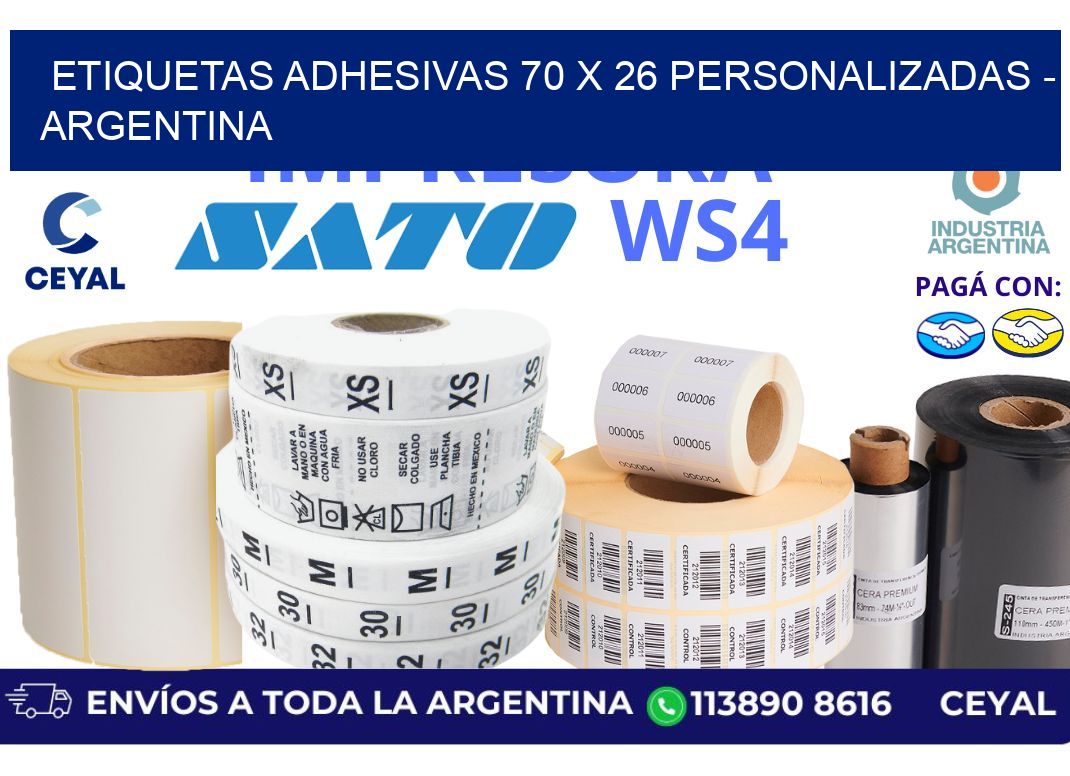etiquetas adhesivas 70 x 26 personalizadas – Argentina