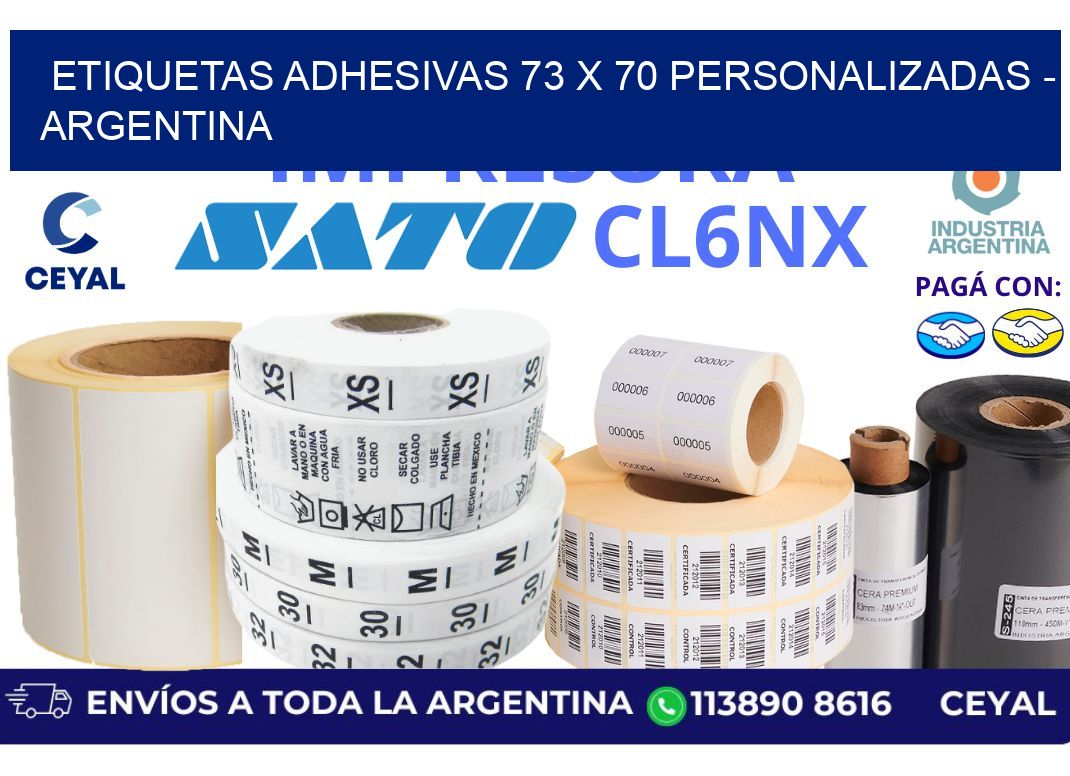 etiquetas adhesivas 73 x 70 personalizadas - Argentina