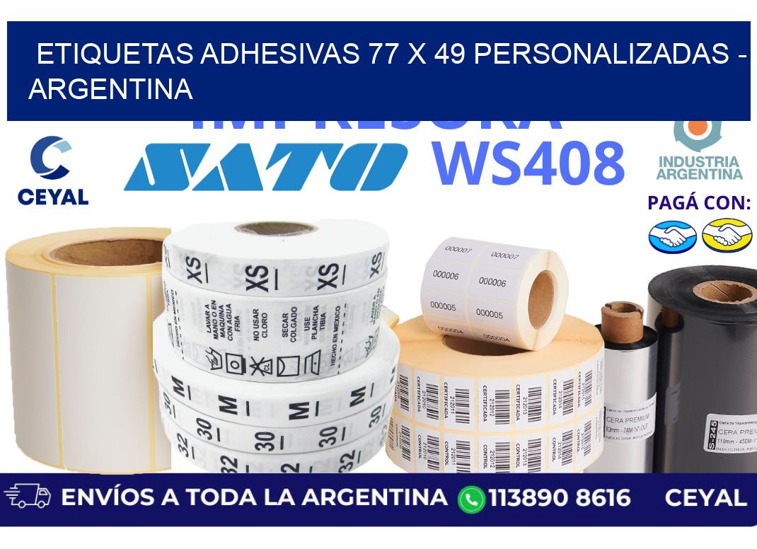 etiquetas adhesivas 77 x 49 personalizadas – Argentina