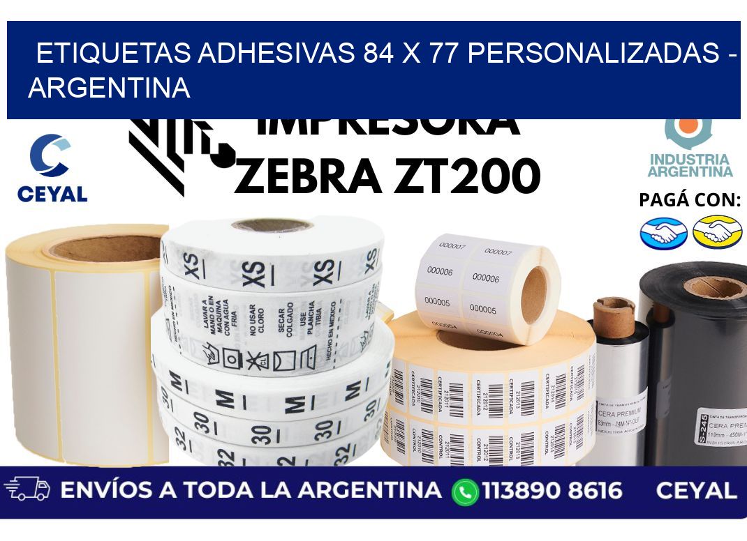 etiquetas adhesivas 84 x 77 personalizadas - Argentina