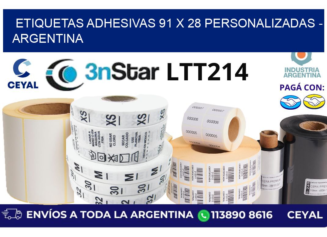 etiquetas adhesivas 91 x 28 personalizadas – Argentina
