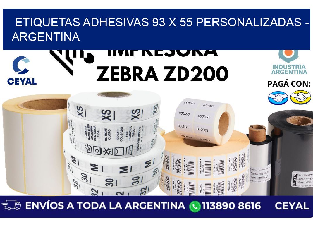 etiquetas adhesivas 93 x 55 personalizadas – Argentina