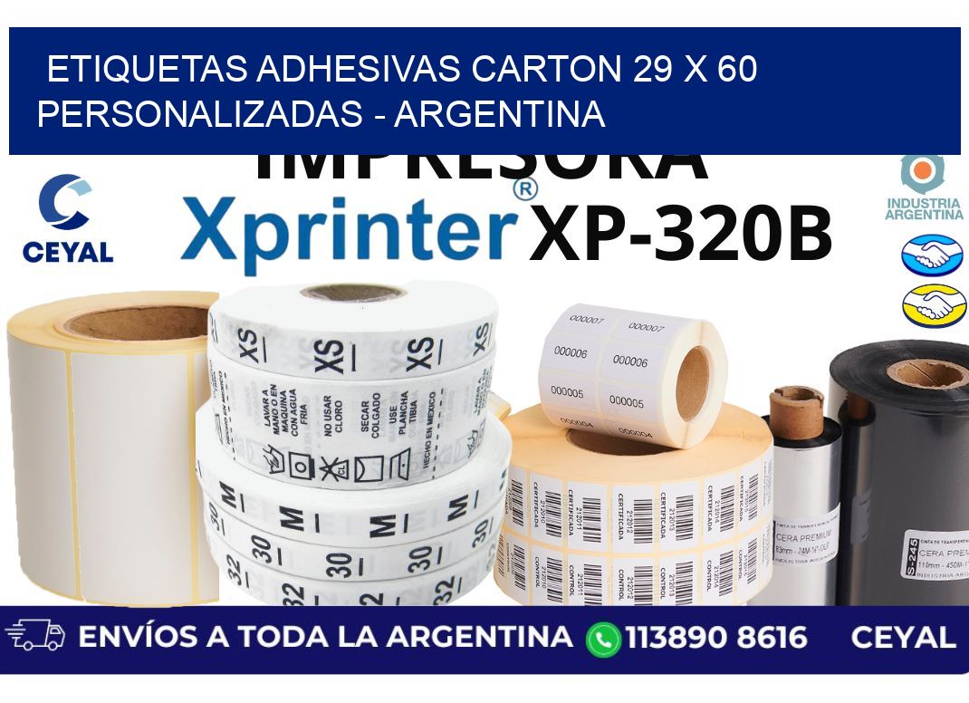 etiquetas adhesivas carton 29 x 60 personalizadas – Argentina