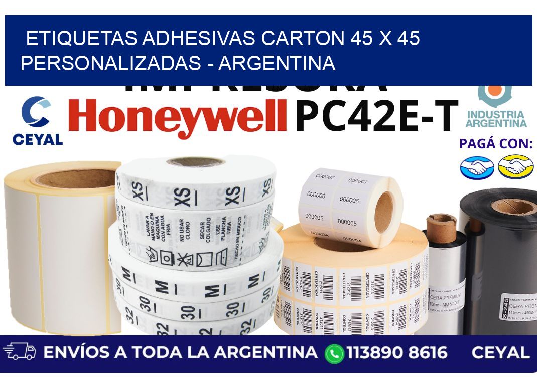 etiquetas adhesivas carton 45 x 45 personalizadas - Argentina