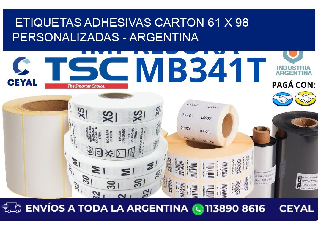 etiquetas adhesivas carton 61 x 98 personalizadas – Argentina