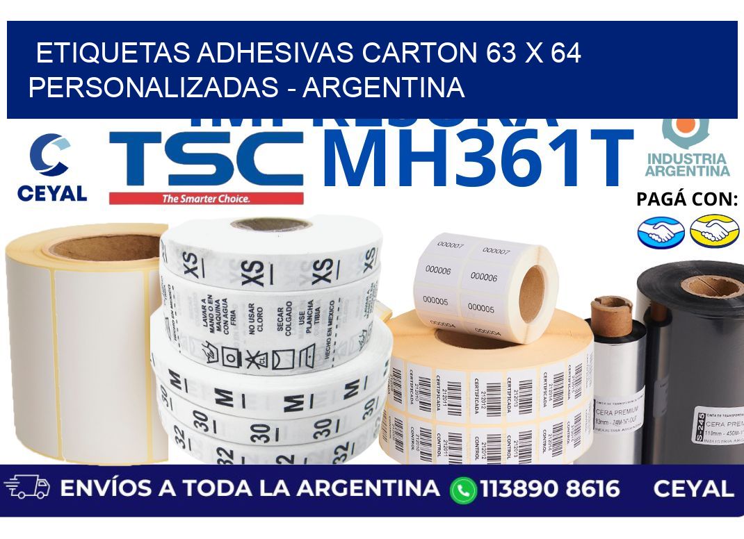 etiquetas adhesivas carton 63 x 64 personalizadas - Argentina