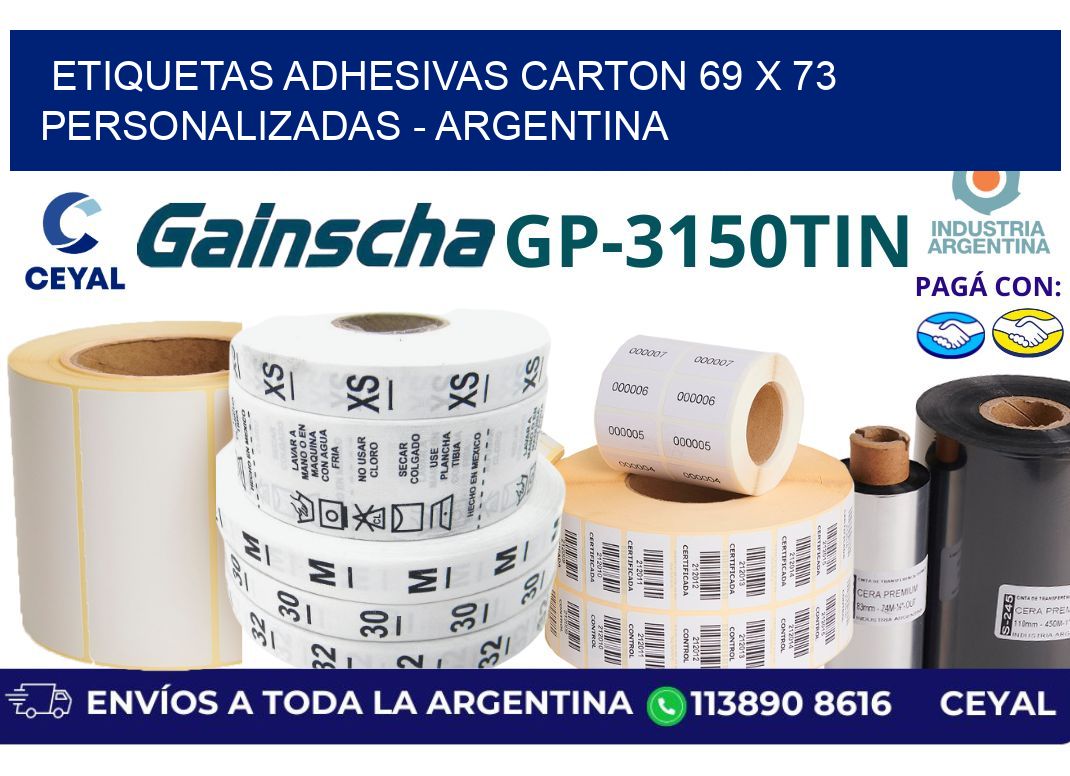 etiquetas adhesivas carton 69 x 73 personalizadas – Argentina