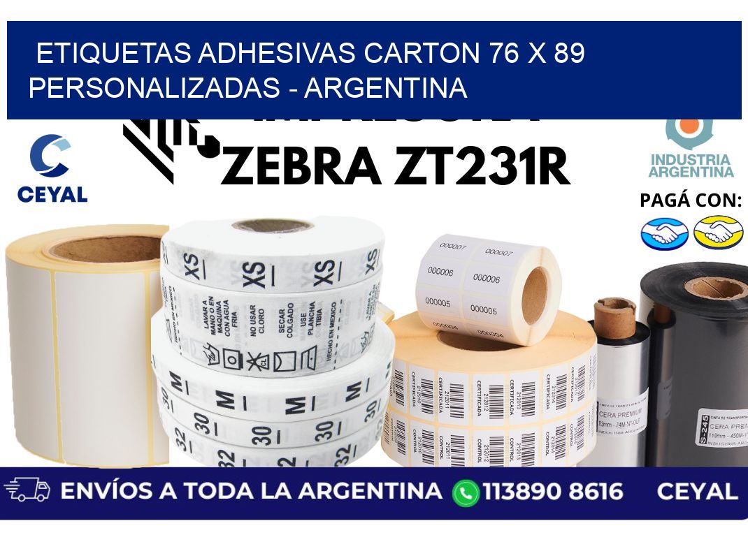 etiquetas adhesivas carton 76 x 89 personalizadas - Argentina