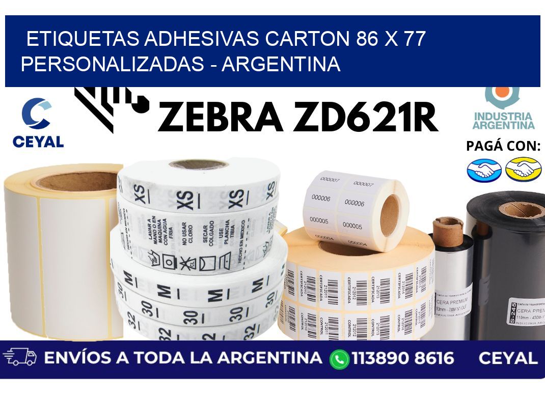 etiquetas adhesivas carton 86 x 77 personalizadas - Argentina