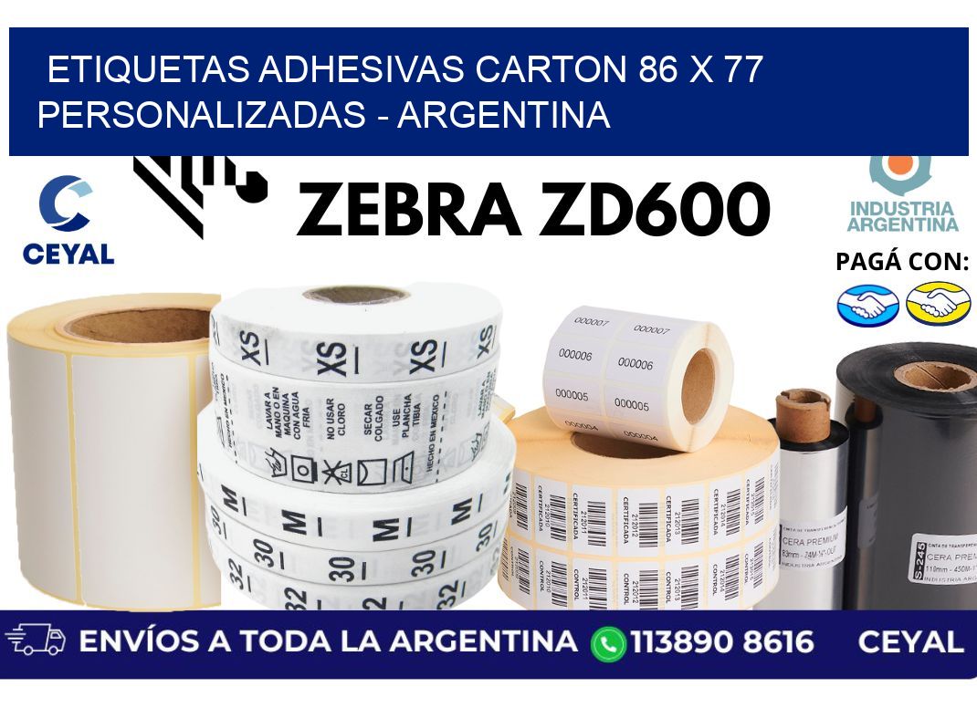 etiquetas adhesivas carton 86 x 77 personalizadas - Argentina