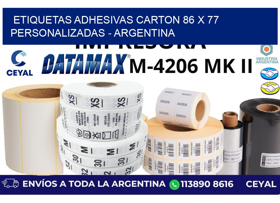 etiquetas adhesivas carton 86 x 77 personalizadas – Argentina