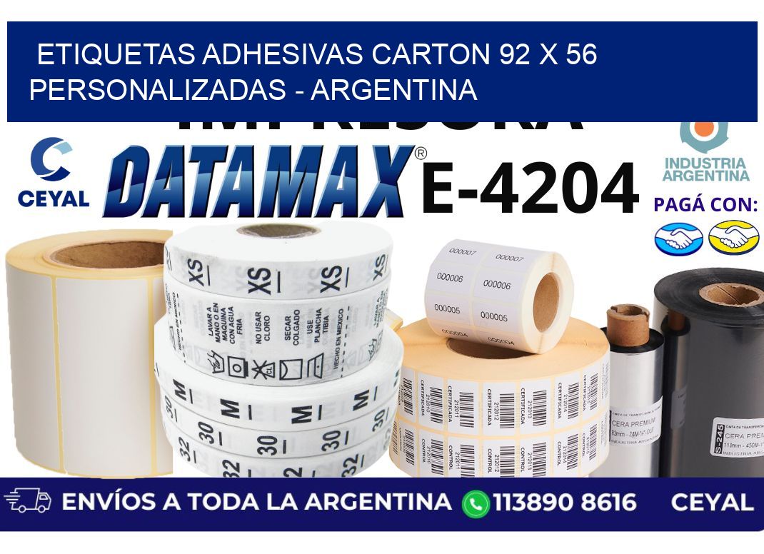 etiquetas adhesivas carton 92 x 56 personalizadas – Argentina