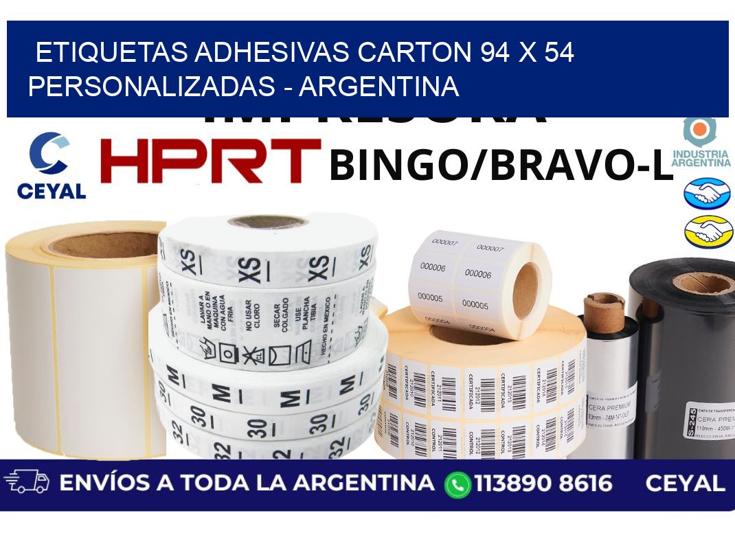 etiquetas adhesivas carton 94 x 54 personalizadas - Argentina
